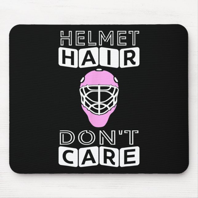 Fun Hockey  Women Pink Helmet Goalie Mask Gift Tee Mouse Pad (Front)
