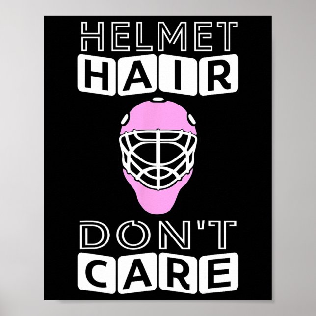 Fun Hockey  Women Pink Helmet Goalie Mask Gift Tee Poster (Front)