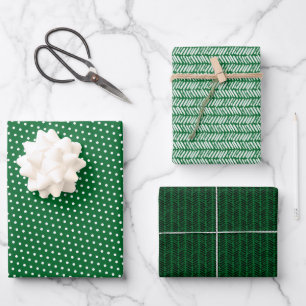 Fun Holiday Green White Black Abstract Zigzag Art Wrapping Paper Sheet