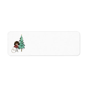 Fun Holiday Return Labels Black Girl
