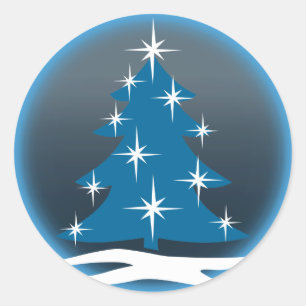 Fun Holiday Stickers Blue Christmas Tree Stickers