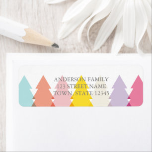 Fun Holiday Trees Return Address Label