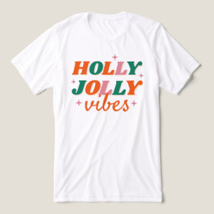 Fun Holly Jolly Vibes Christmas Design Tri-Blend Shirt
