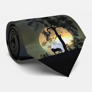 Fun Horse and Moon Neck Tie