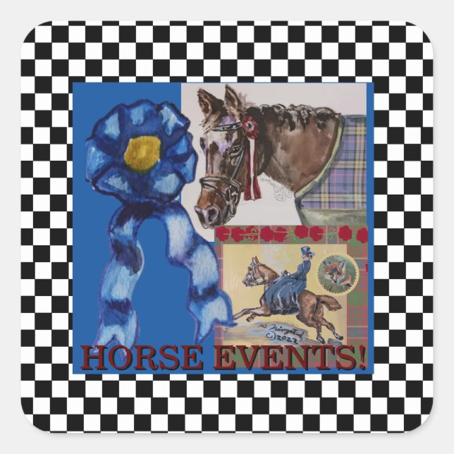 fun horse events square sticker (Front)