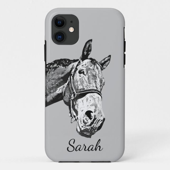 Fun Horse Peeking out Cartoon Animal to Customise Case-Mate iPhone Case (Back)