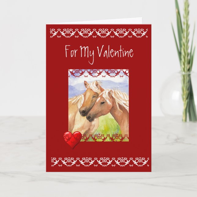 Fun Horse Valentine Love Poem Holiday Card (Front)