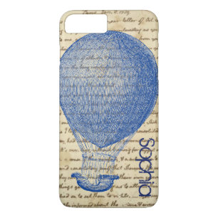 Fun Hot Air Balloon Vintage Handwriting Add Name iPhone 8 Plus/7 Plus Case