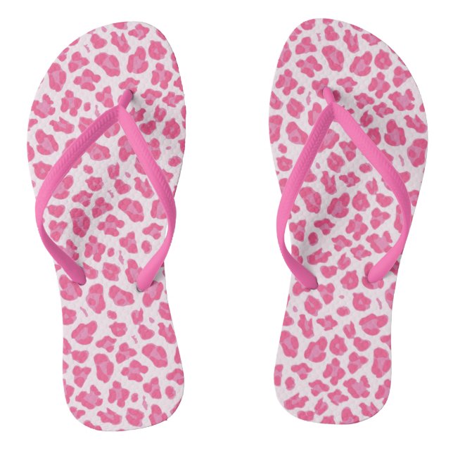 Fun Hot Pink Leopard Print Thongs (Footbed)