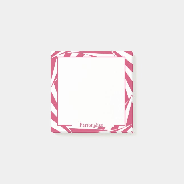 Fun Hot Pink White Optical Illusion Design Post-it Notes (Front)