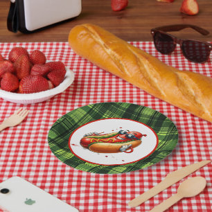 Fun hotdog lovers party paper plate