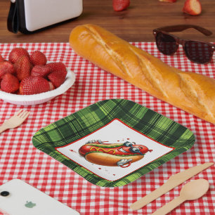 Fun hotdog lovers party  paper plate