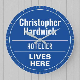 Fun Hotelier Wall Plaque Style Large Clock