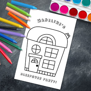 Fun House Sleepover Party Colouring Page 7
