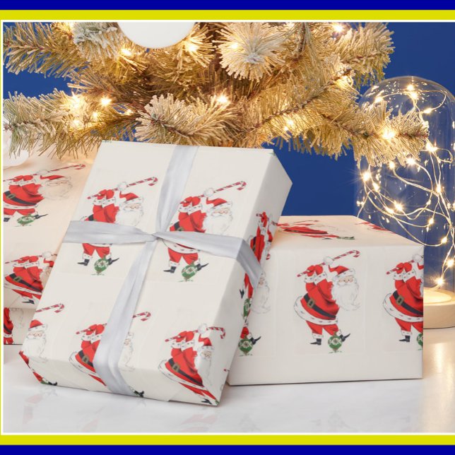 Fun Humor Retro Santa Plays Golf  Wrapping Paper (Creator Uploaded)