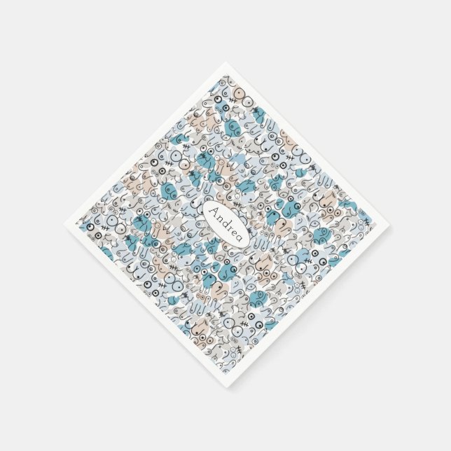 Fun humour blue mum napkin (Corner)