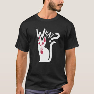  Fun Humour Fools' Day Cartoon  Cat  White Magenta T-Shirt