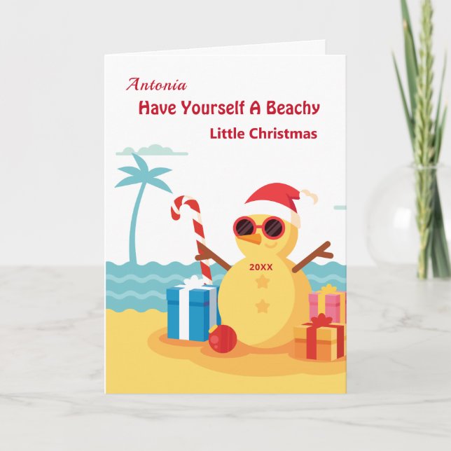 Fun Humour Santa Claus Christmas Personalise Card (Front)
