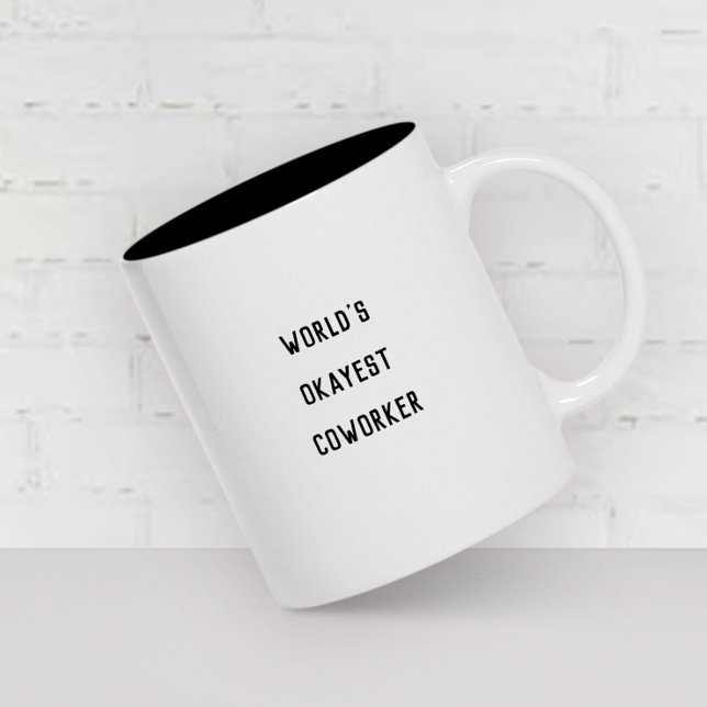 Fun Humour World's Okayest Coworker Modern Type Mug (Creator Uploaded)