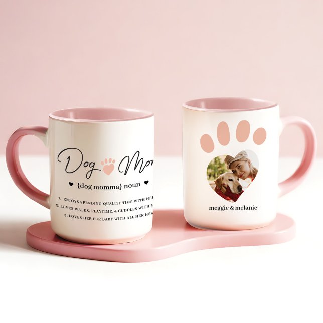 Fun Humourous Dog Mum Personalised Definition Phot Mug (Fun Humorous Dog Mom Personalized Definition Photo Mug)