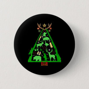 Fun Hunting Deer And Elk Hunter Christmas Tree Hun 6 Cm Round Badge