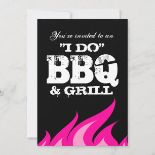 Fun I do BBQ couples shower engagement invitations