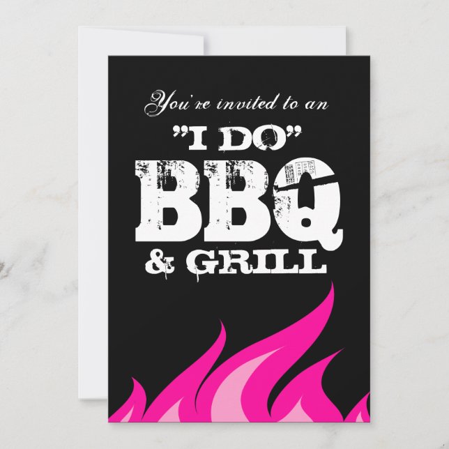 Fun I do BBQ couples shower engagement invitations (Front)