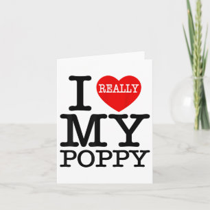 Fun I Heart My Poppy I Love My Poppy Grandpa Grand Card