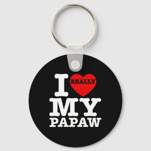 Fun I Love My Papaw I Heart My Papaw Grandpa Grand Key Ring