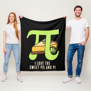 Fun I LOVE PIE AND PI Day Fleece Blanket