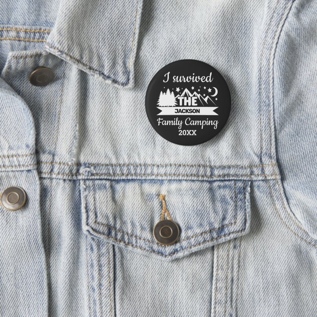 Fun I survived the family camping 6 Cm Round Badge (In Situ)