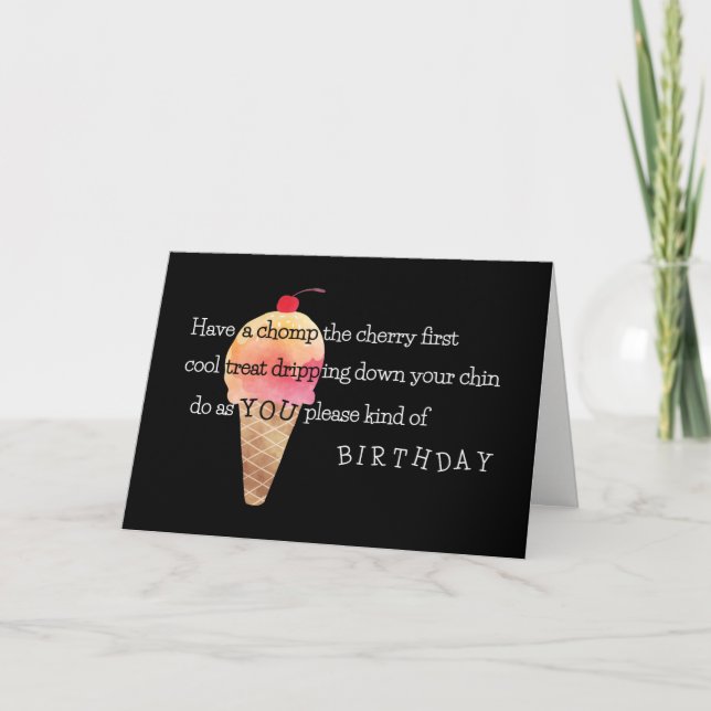 Fun Ice Cream Cone Have a Happy Birthday Greeting Card (Front)