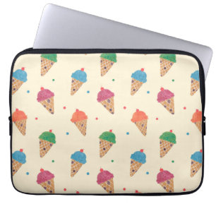 Fun Ice Cream Pattern Laptop Sleeve
