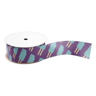 Fun Ice Cream Pop Sprinkles Purple Party Grosgrain Ribbon