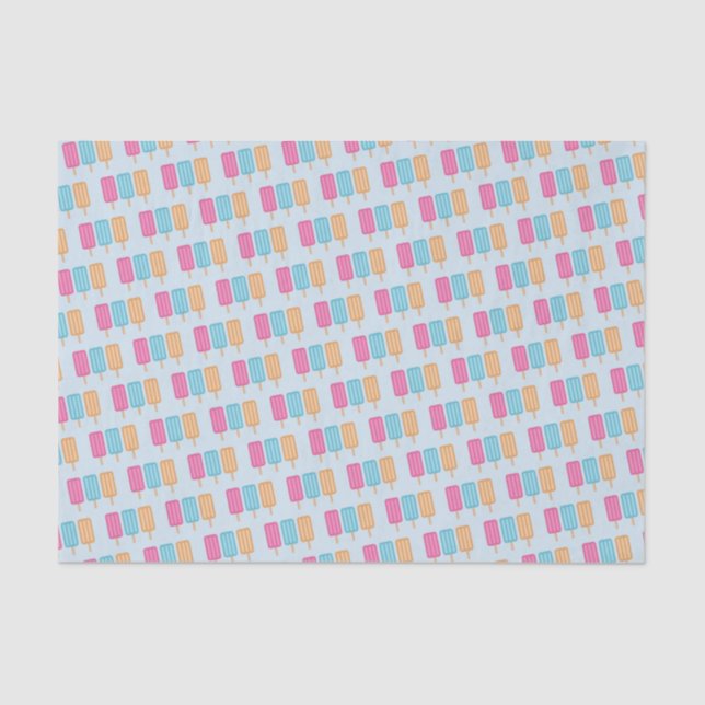 Fun ice cream popsicle tissue paper pink blue oran (Front)