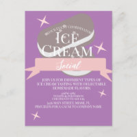  Fun Ice Cream Social Flyers Invitation  Purple