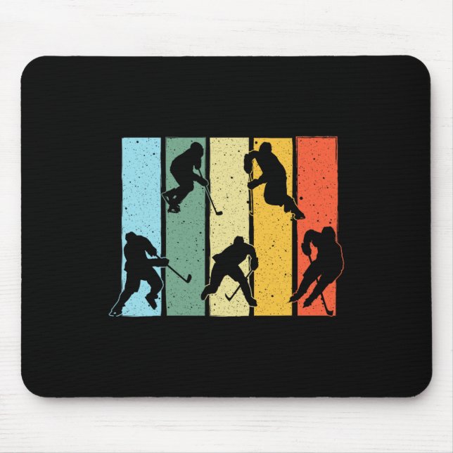 Fun Ice Hockey Art For Men Women Ice Hockey Player Mouse Pad (Front)