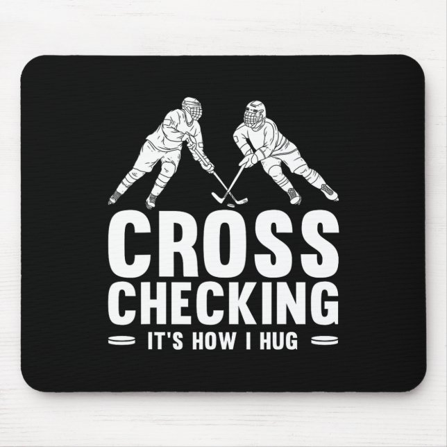 Fun Ice Hockey Art For Men Women Kids Ice Hockey L Mouse Pad (Front)