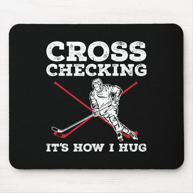 Fun Ice Hockey Art For Men Women Kids Ice Hockey L Mouse Pad (Front)