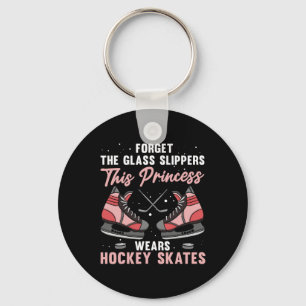 Fun Ice Hockey Art For Women Girls Ice Hockey Play Key Ring