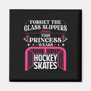Fun Ice Hockey Art For Women Girls Ice Hockey Play Magnet