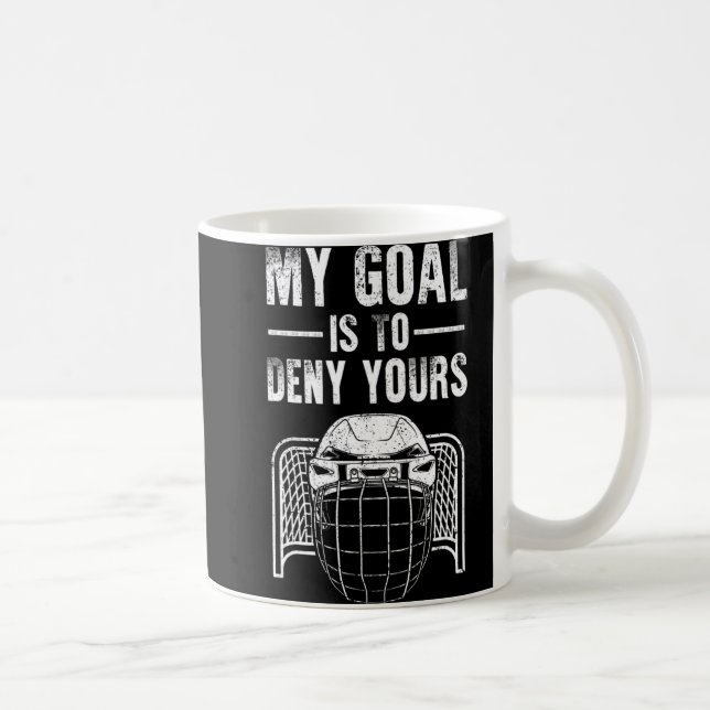 Fun Ice Hockey Goalie Design Kids Men Women Hockey Coffee Mug (Right)