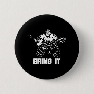 Fun Ice Hockey Player Gift Goalie Apparel Graphic  6 Cm Round Badge