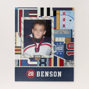 Fun Ice Hockey Player Photo Jigsaw Puzzle