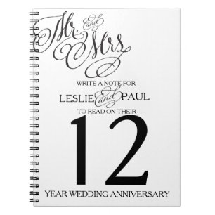 Fun Idea Wedding Table Number Mr. & Mrs. Notebook