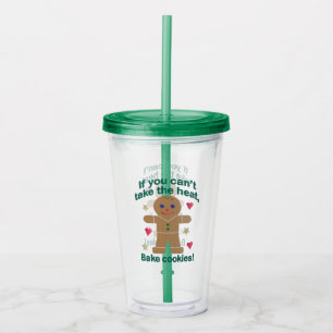 Fun "If You Can't Take the Heat" Gingerbread Man Acrylic Tumbler