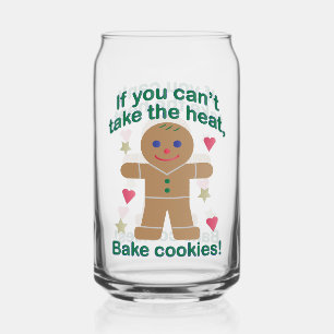 Fun "If You Can't Take the Heat" Gingerbread Man Can Glass