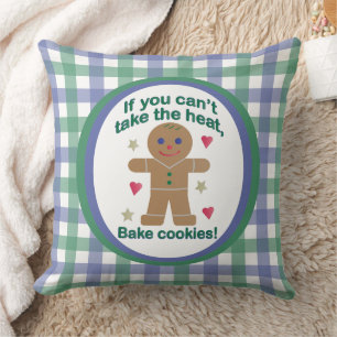 Fun "If You Can't Take the Heat" Gingerbread Man Cushion