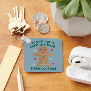 Fun "If You Can't Take the Heat" Gingerbread Man Key Ring