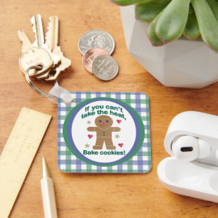 Fun "If You Can't Take the Heat" Gingerbread Man Key Ring